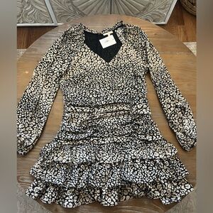 Cheetah print ruched boutique dress